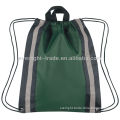 190T polyester Fashion design drawstring bag with reflective band